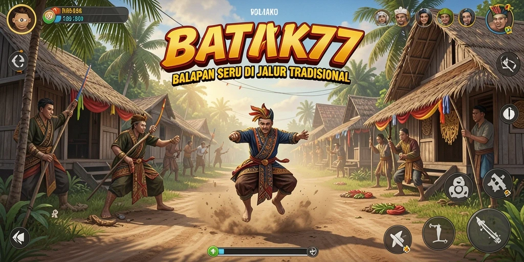 Screenshot dari gameplay balapan yang menegangkan di BATIK77.