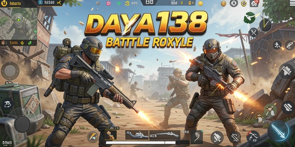 Tampilan gameplay seru dalam pertarungan Battle Royale.