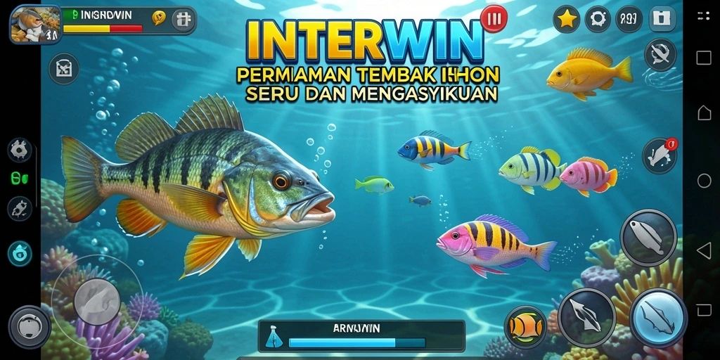 Gameplay seru INTERWIN dengan berburu ikan yang menantang.