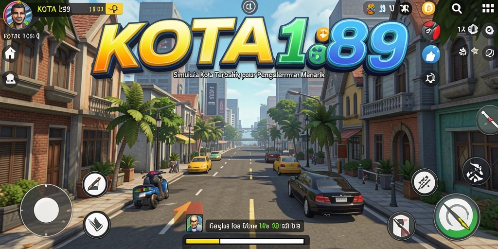 Screenshot gameplay KOTA189 yang memperlihatkan desain kota yang menarik.