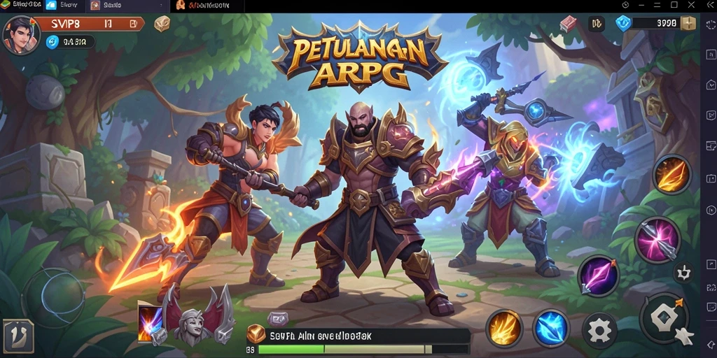 Screenshot menampilkan pertempuran epik dalam game ARPG.